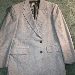 Gray Two-Button Blazer Cashmere